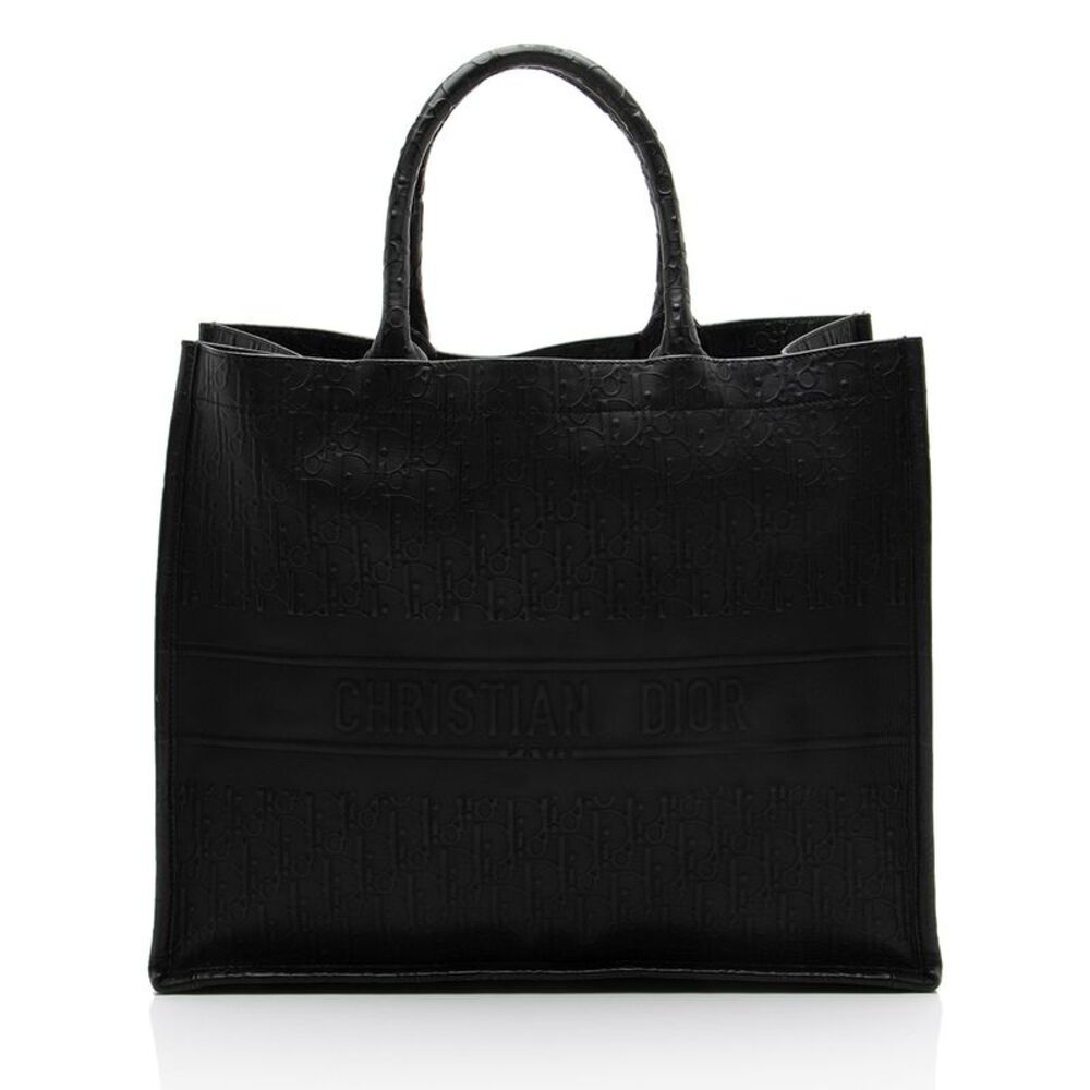 Dior Oblique Embossed Calfskin Large Book Tote